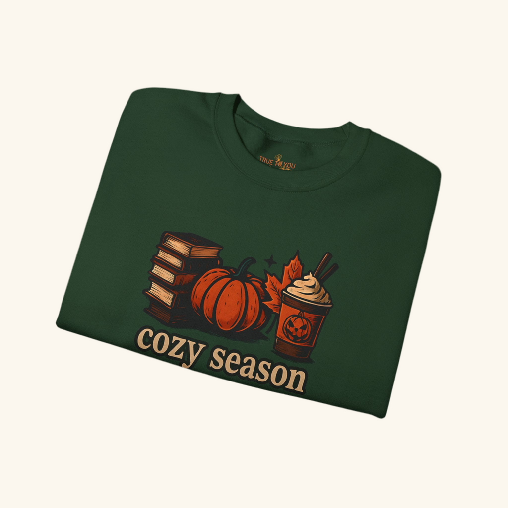 Spooky Cozy Season Crewneck Sweatshirt, Forest Green