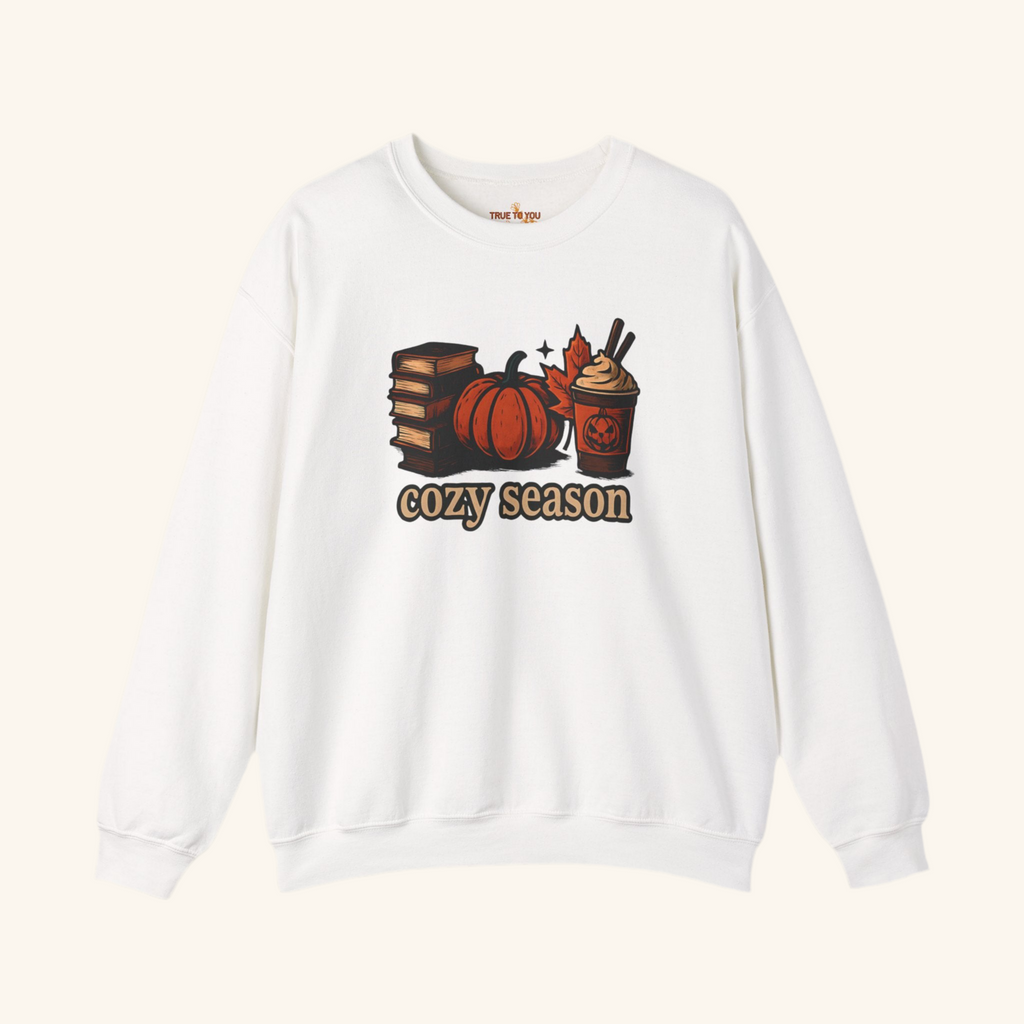 Spooky Cozy Season Crewneck Sweatshirt, White