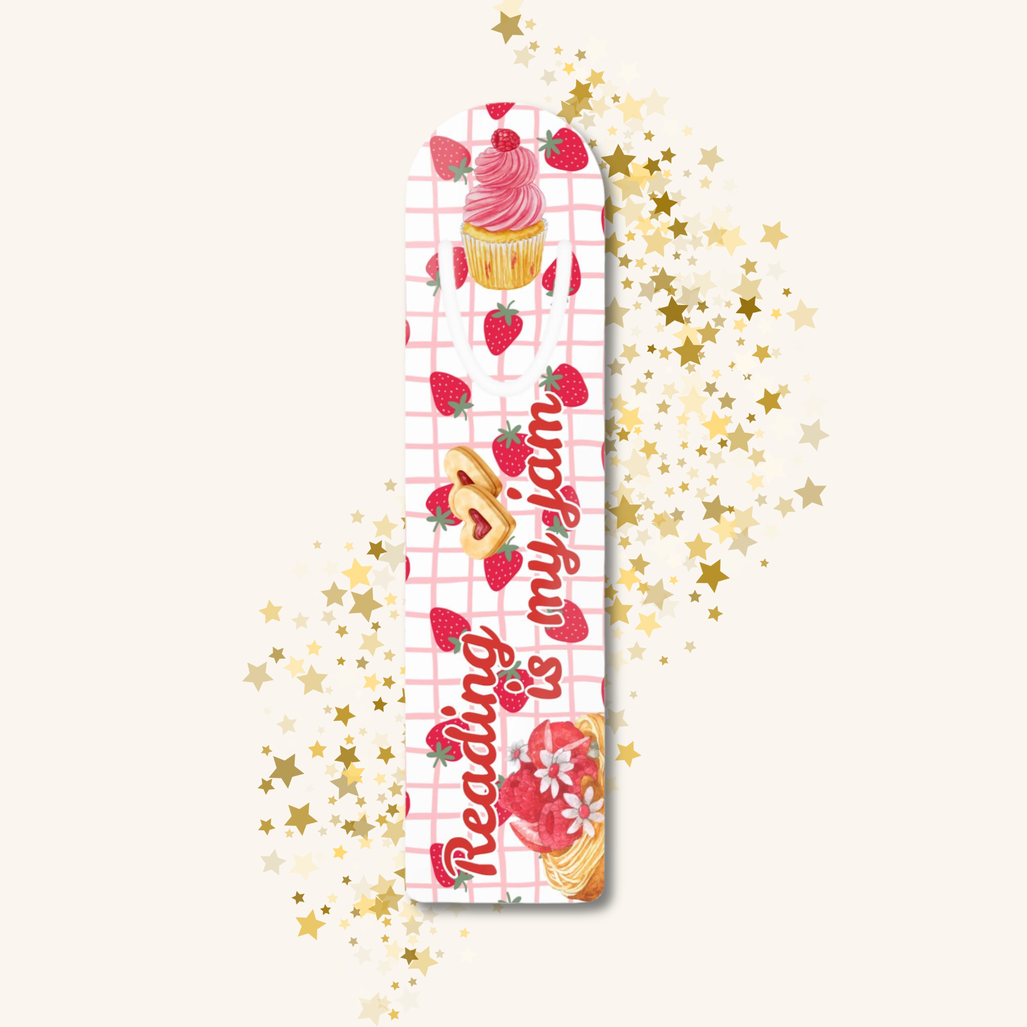 Reading is MY Jam Strawberry Bookmark