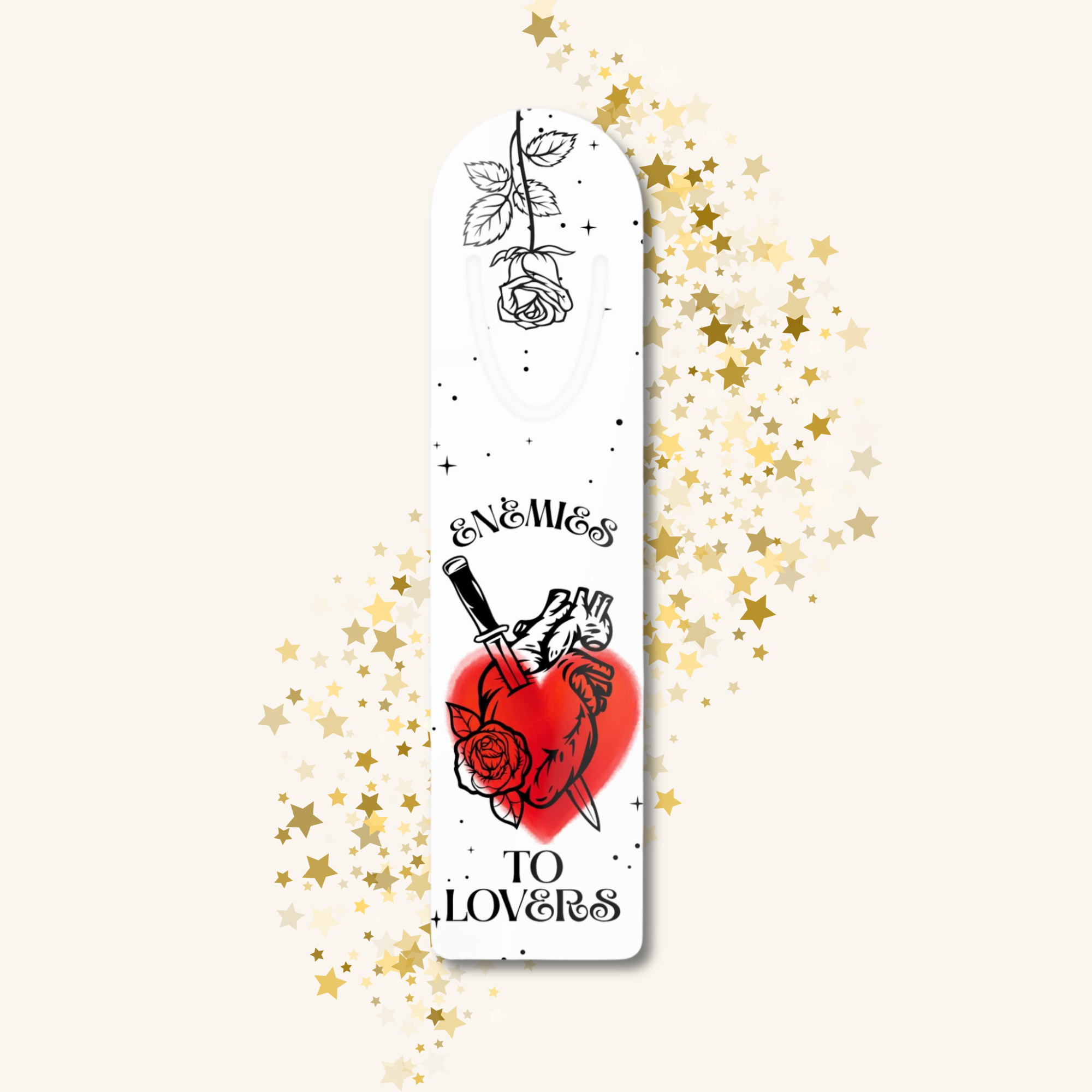 Enemies to Lovers White Bookmark