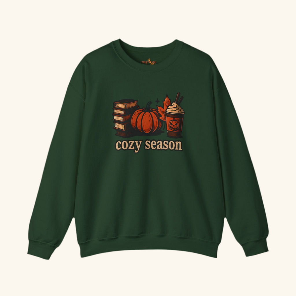 Spooky Cozy Season Crewneck Sweatshirt, Forest Green