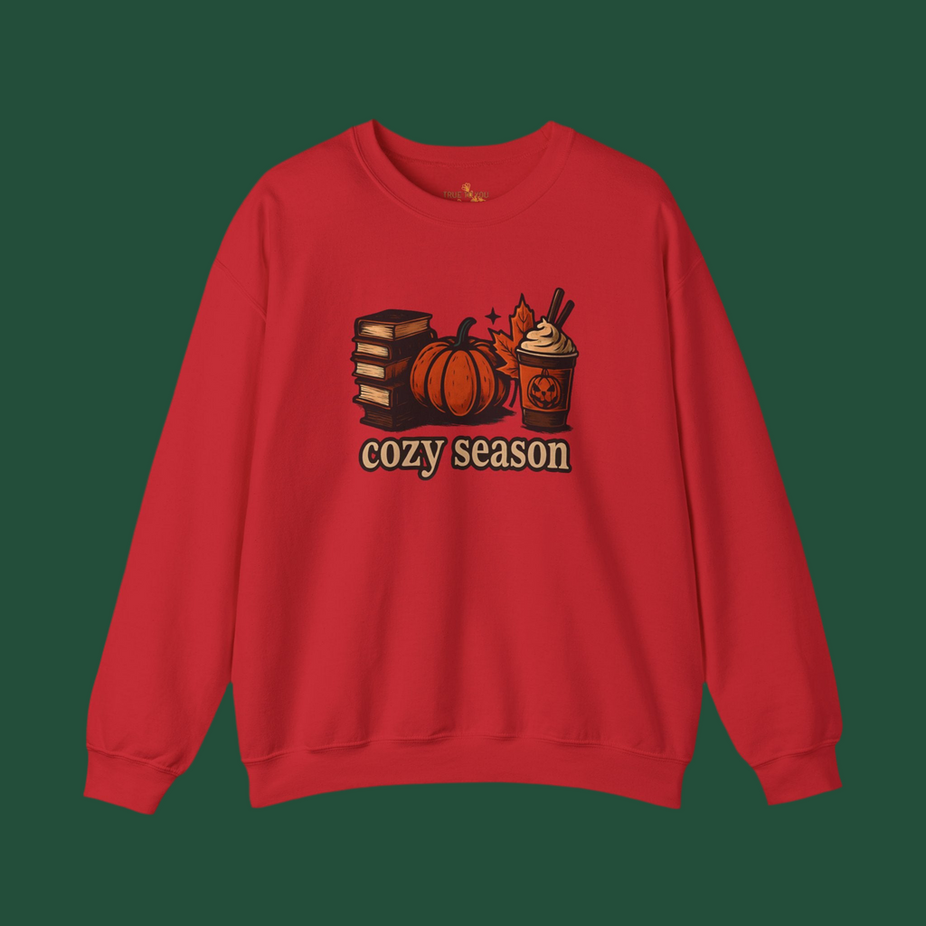 Spooky Cozy Season Crewneck Sweatshirt, Red