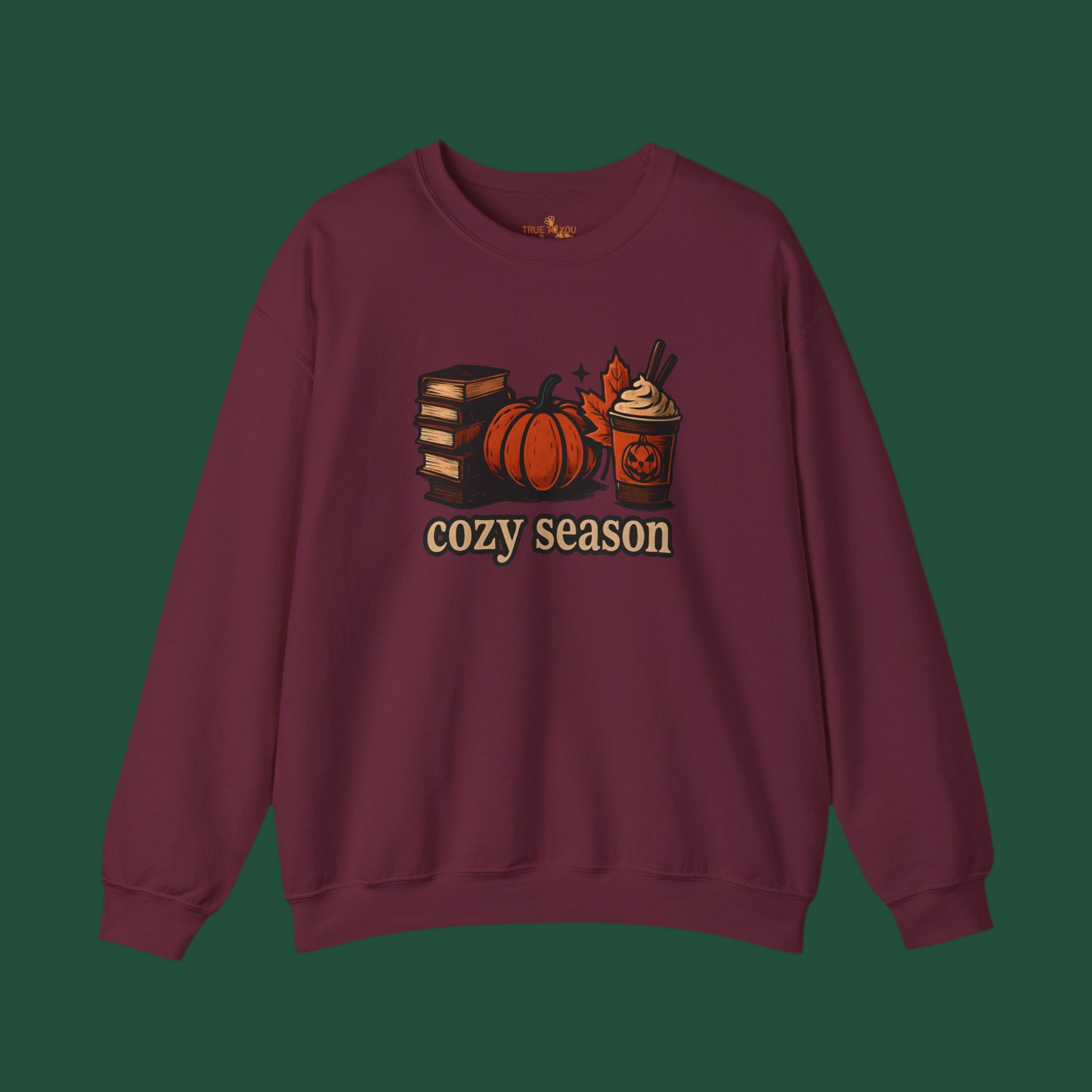 Spooky Cozy Season Crewneck Sweatshirt, Maroon