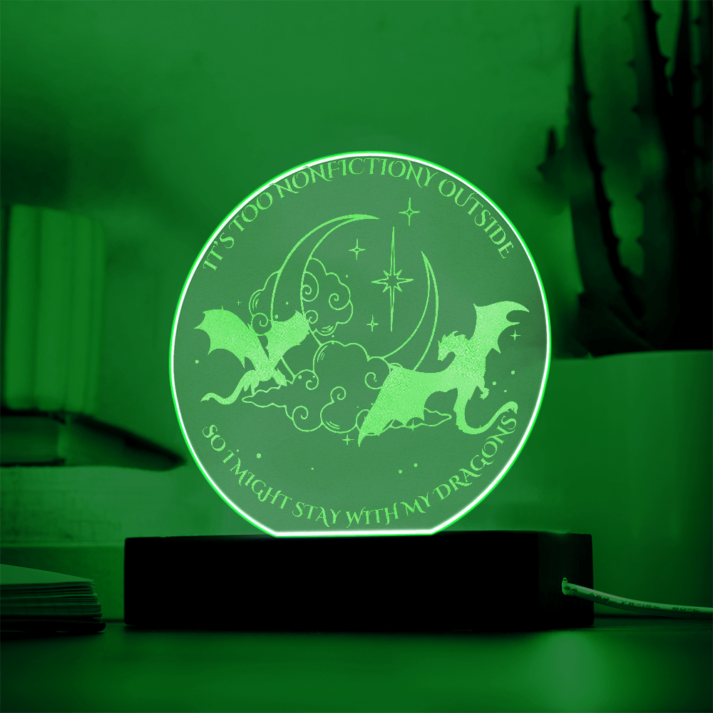 "Too nonfictiony outside" Bookish Dragon Plaque