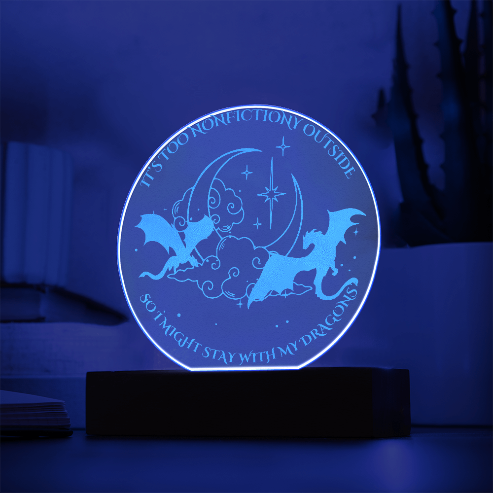 "Too nonfictiony outside" Bookish Dragon Plaque