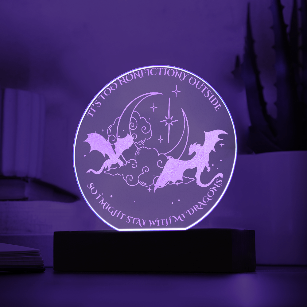 "Too nonfictiony outside" Bookish Dragon Plaque