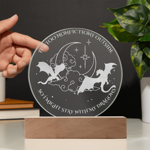 "Too nonfictiony outside" Bookish Dragon Plaque