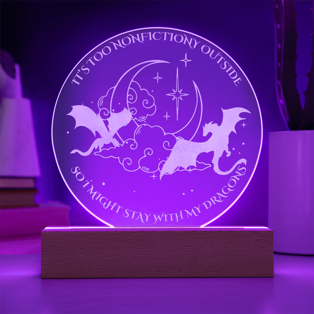 "Too nonfictiony outside" Bookish Dragon Plaque