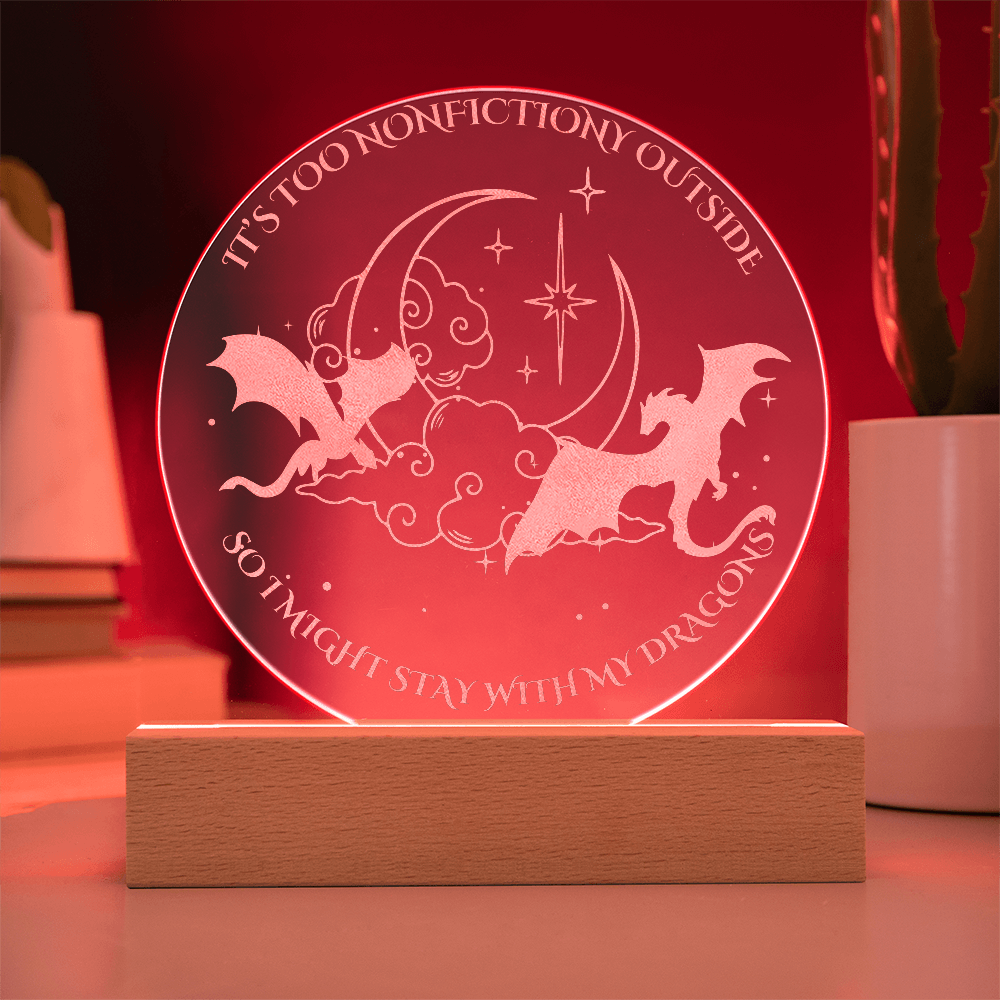 "Too nonfictiony outside" Bookish Dragon Plaque