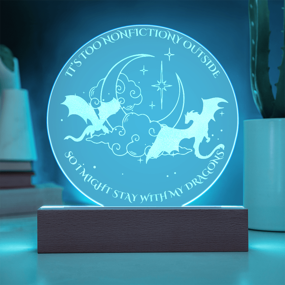 "Too nonfictiony outside" Bookish Dragon Plaque