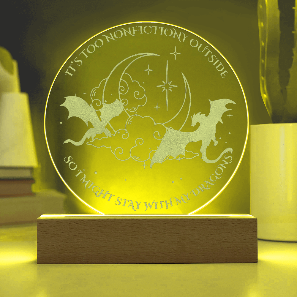 "Too nonfictiony outside" Bookish Dragon Plaque